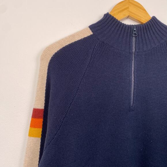 Marine Layer Men's Archive Armas Standard Fit Quarter Zip Mock Neck Sweater M - Picture 3 of 7